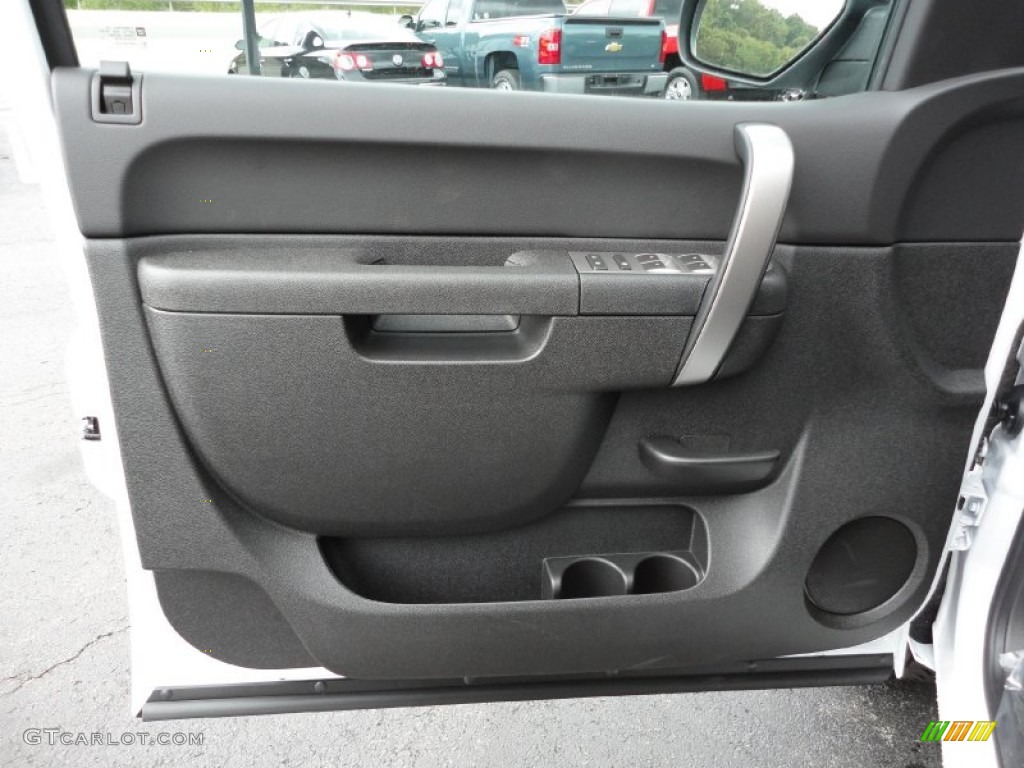 2012 GMC Sierra 1500 SLE Extended Cab 4x4 Ebony Door Panel Photo #54806557
