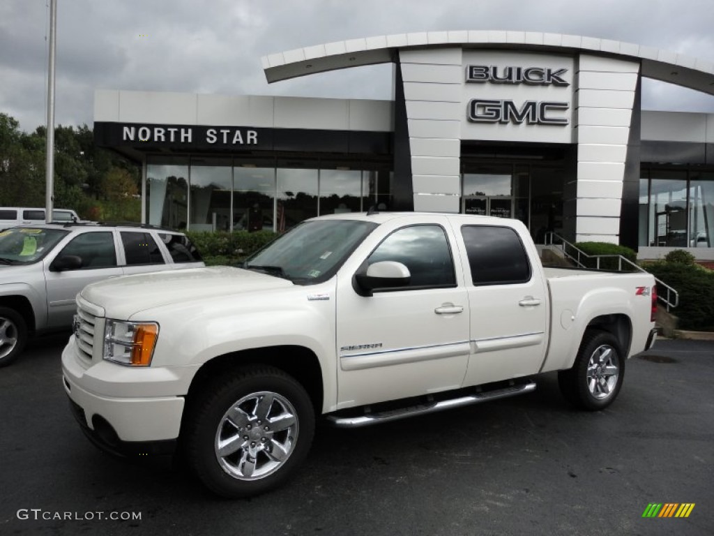 2012 Sierra 1500 SLE Crew Cab 4x4 - White Diamond Tricoat / Ebony photo #1