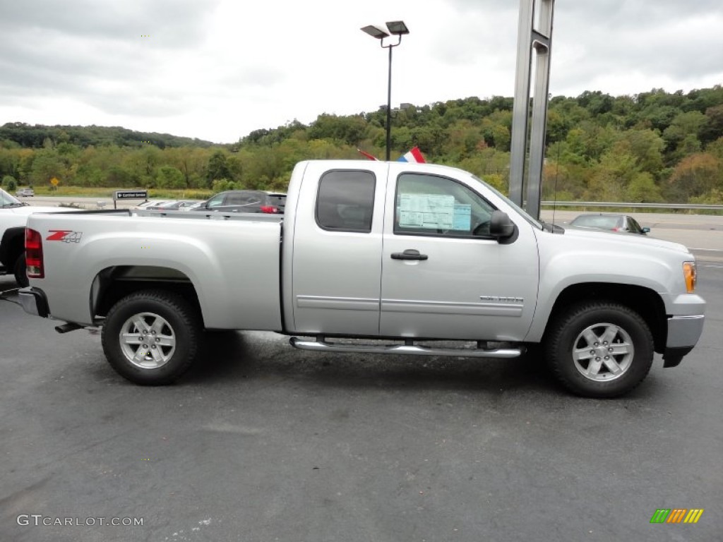 2012 Sierra 1500 SLE Extended Cab 4x4 - Quicksilver Metallic / Ebony photo #6