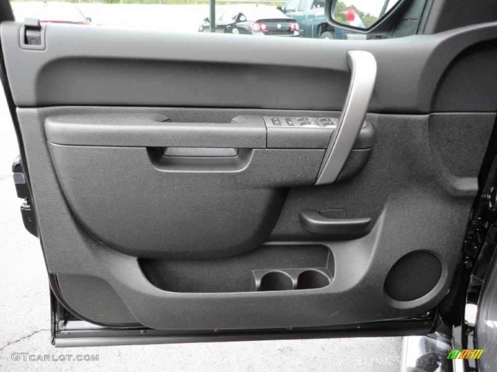2012 GMC Sierra 1500 SLE Extended Cab 4x4 Ebony Door Panel Photo #54807645
