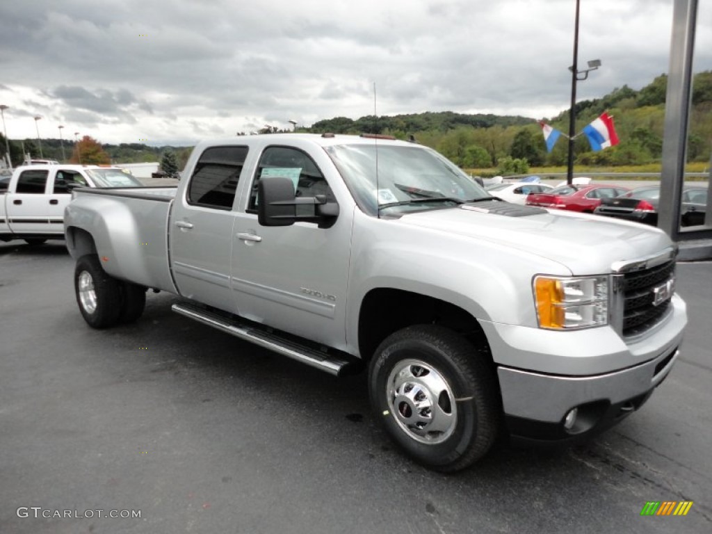 Quicksilver Metallic 2012 GMC Sierra 3500HD SLT Crew Cab 4x4 Dually Exterior Photo #54808093