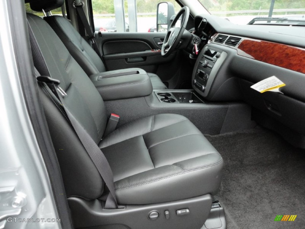 Ebony Interior 2012 GMC Sierra 3500HD SLT Crew Cab 4x4 Dually Photo #54808150