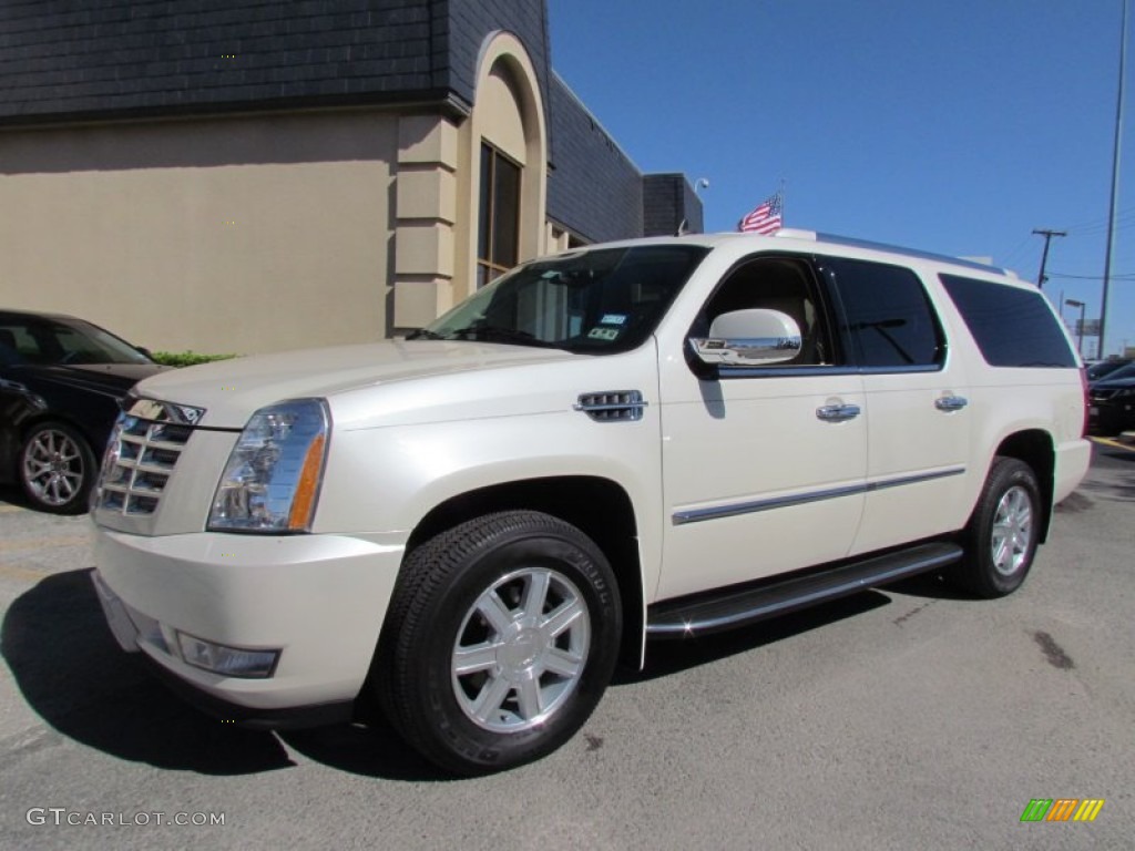 2008 Escalade ESV - White Diamond / Cocoa/Light Cashmere photo #7