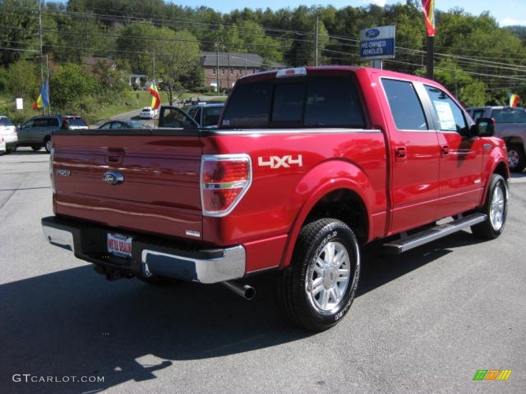 2011 F150 Lariat SuperCrew 4x4 - Red Candy Metallic / Black photo #6