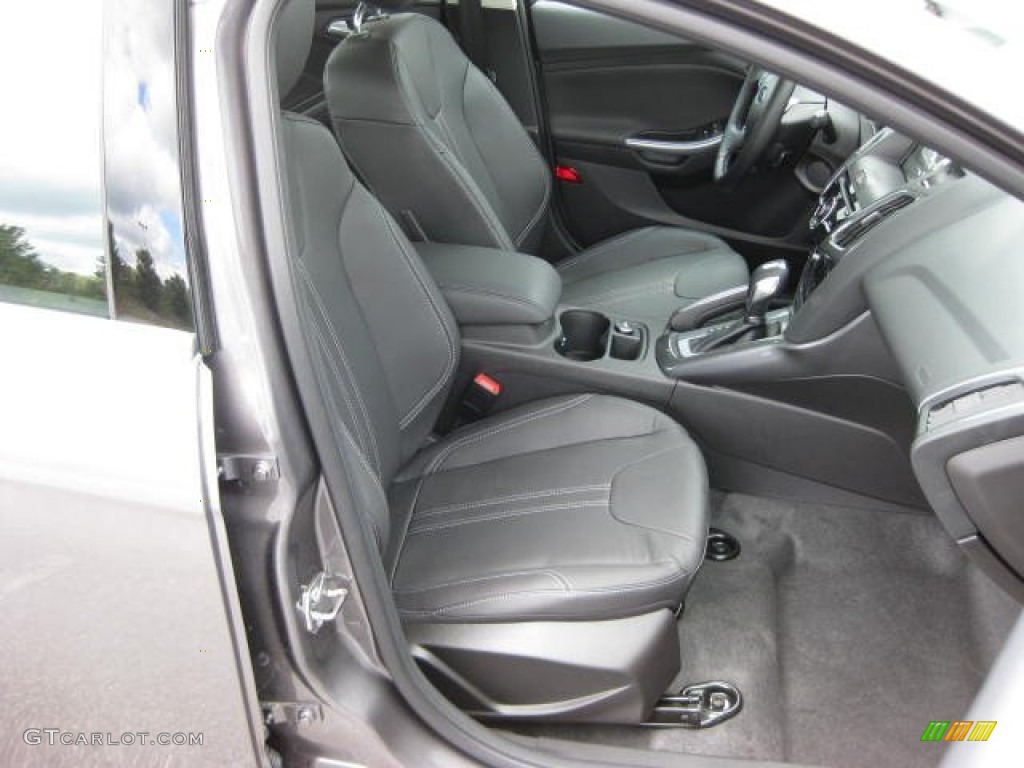 Charcoal Black Leather Interior 2012 Ford Focus Titanium Sedan Photo #54810703