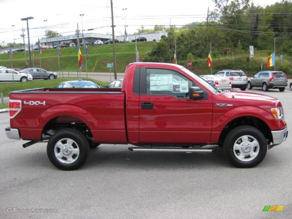 2011 F150 XLT Regular Cab 4x4 - Red Candy Metallic / Steel Gray photo #5