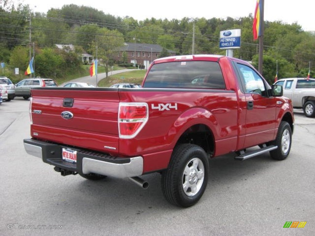 2011 F150 XLT Regular Cab 4x4 - Red Candy Metallic / Steel Gray photo #6