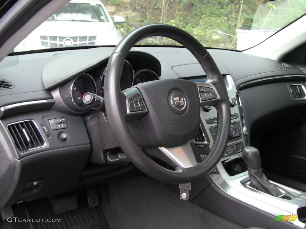 2008 Cadillac CTS 4 AWD Sedan Ebony Steering Wheel Photo #54815749