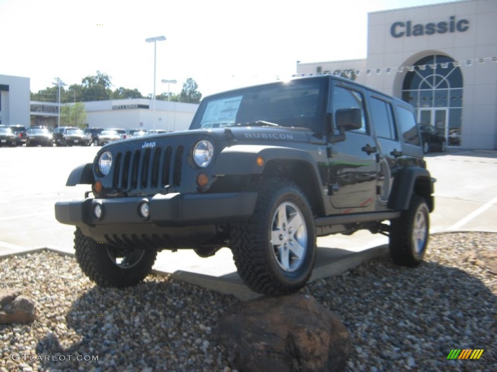 2012 Wrangler Unlimited Rubicon 4x4 - Black / Black/Dark Saddle photo #1