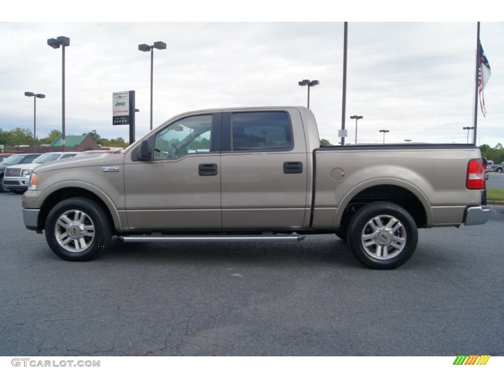 2005 F150 Lariat SuperCrew - Arizona Beige Metallic / Tan photo #5