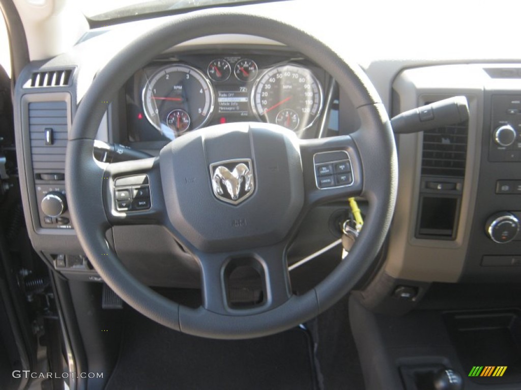 2012 Dodge Ram 3500 HD ST Crew Cab 4x4 Dually Dark Slate/Medium Graystone Steering Wheel Photo #54817735