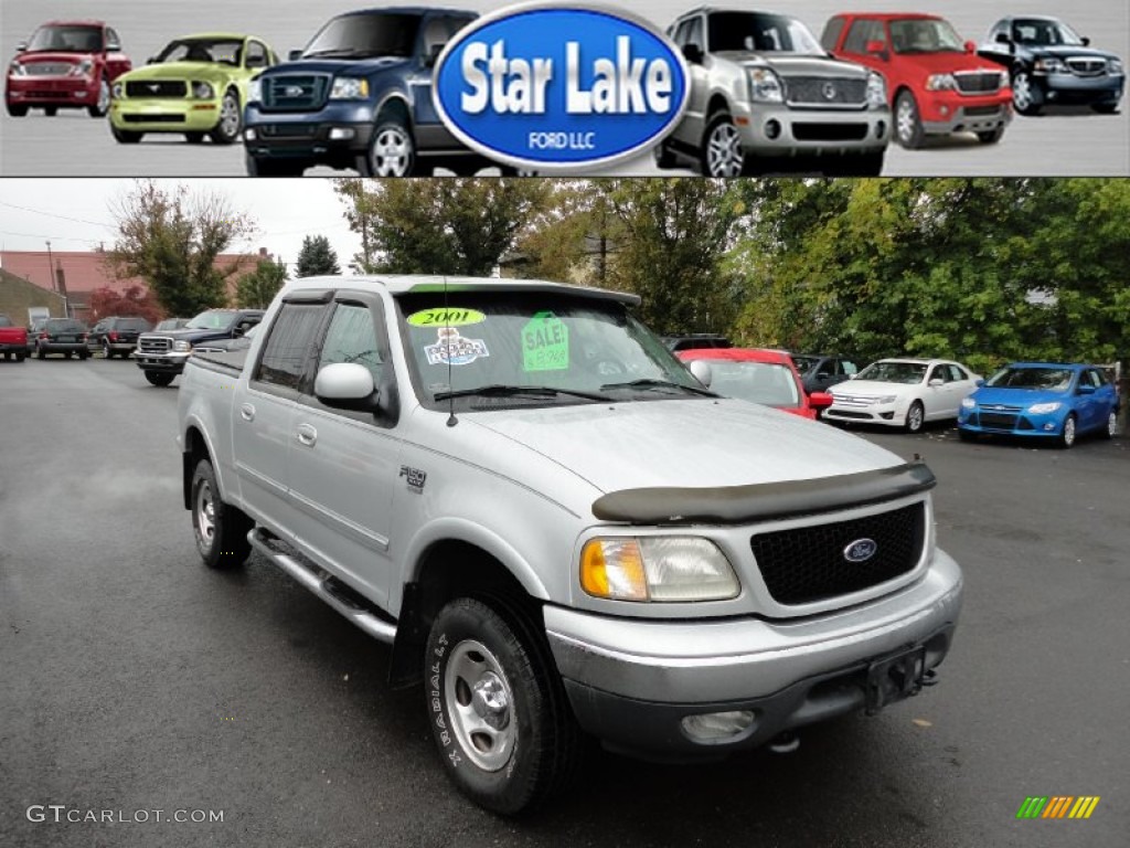 2001 F150 XLT SuperCrew 4x4 - Silver Metallic / Medium Graphite photo #1