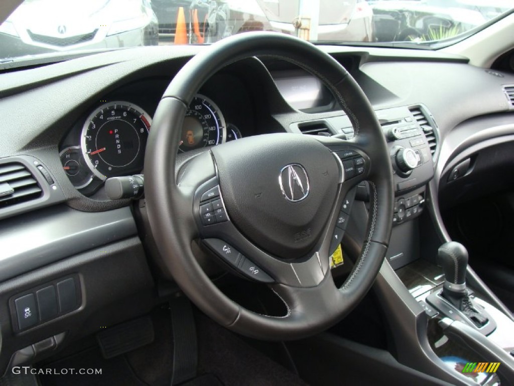 2011 Acura TSX Sport Wagon Ebony Steering Wheel Photo #54819970