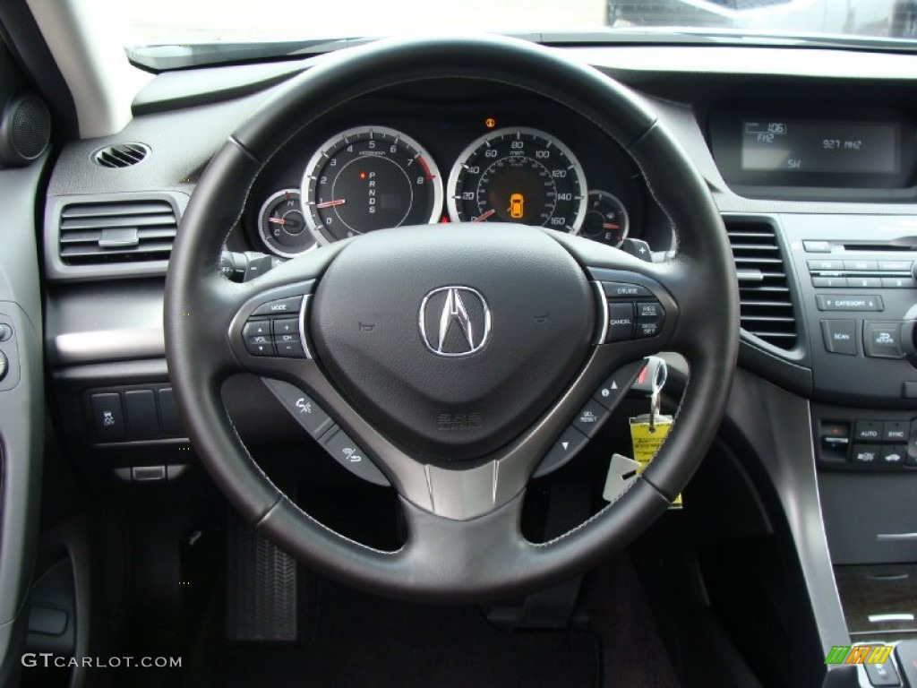 2011 Acura TSX Sport Wagon Ebony Steering Wheel Photo #54819979