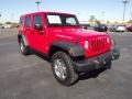 2012 Flame Red Jeep Wrangler Unlimited Rubicon 4x4  photo #3