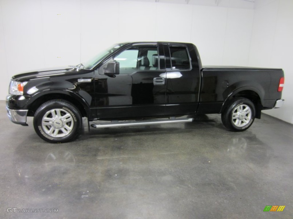 2004 F150 Lariat SuperCab - Black / Black photo #3