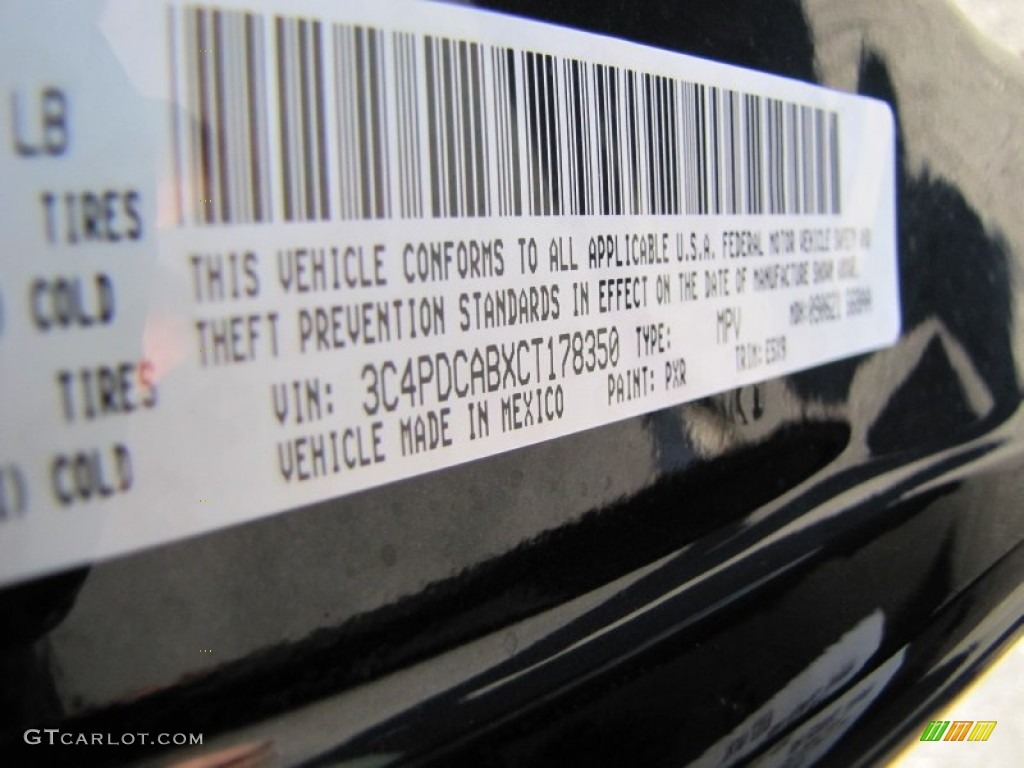 2012 Journey Color Code PXR for Brilliant Black Crystal Pearl Photo #54823411