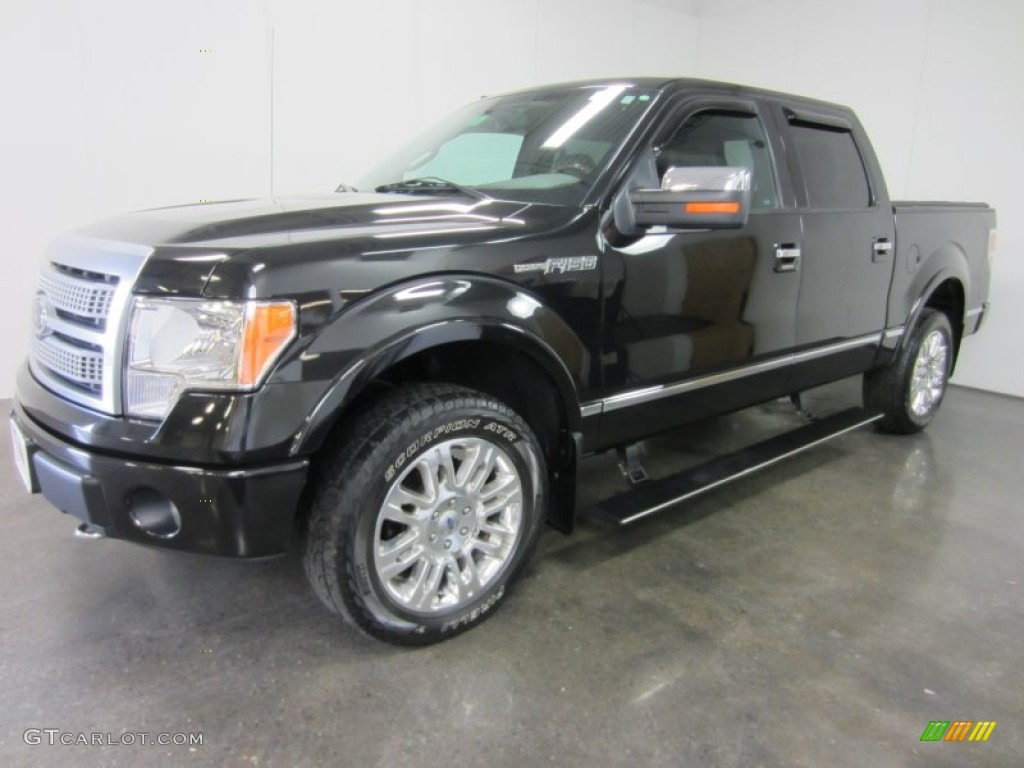 2010 F150 Platinum SuperCrew 4x4 - Tuxedo Black / Sienna Brown Leather/Black photo #1