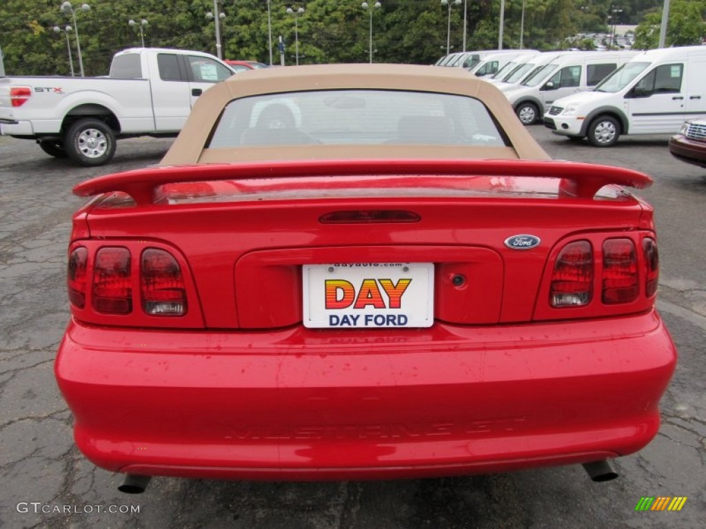 1998 Mustang GT Convertible - Vermillion Red / Saddle photo #3