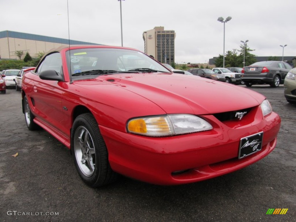 1998 Mustang GT Convertible - Vermillion Red / Saddle photo #5