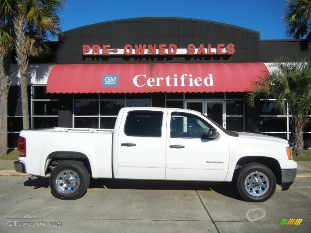 2010 Sierra 1500 SL Crew Cab - Summit White / Dark Titanium photo #1