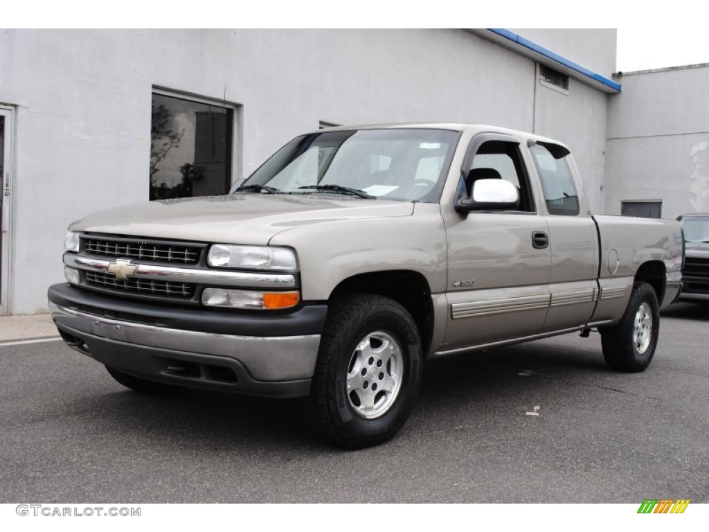 2000 Silverado 1500 LS Extended Cab 4x4 - Light Pewter Metallic / Graphite photo #1