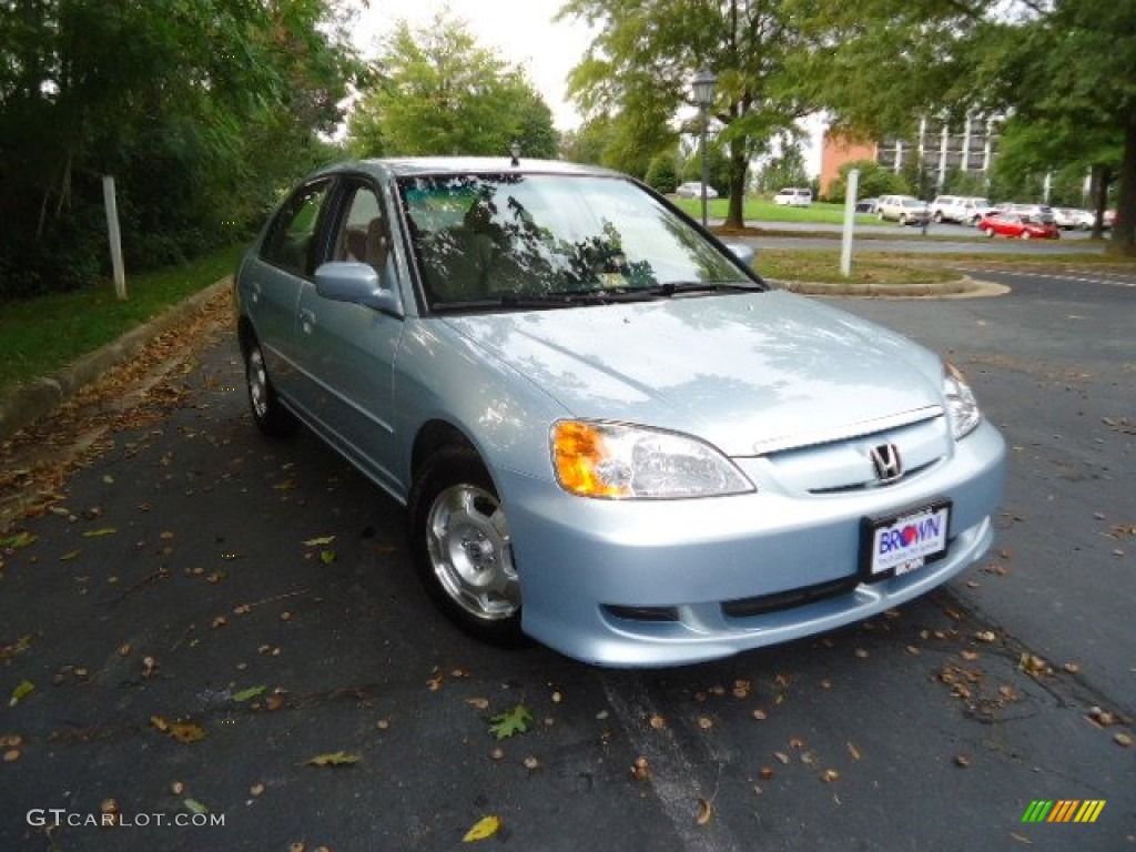 2003 Civic Hybrid Sedan - Opal Silver Blue Metallic / Beige photo #1