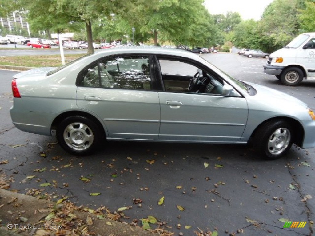 2003 Civic Hybrid Sedan - Opal Silver Blue Metallic / Beige photo #8