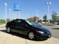 2007 Nighthawk Black Pearl Honda Civic LX Coupe  photo #3