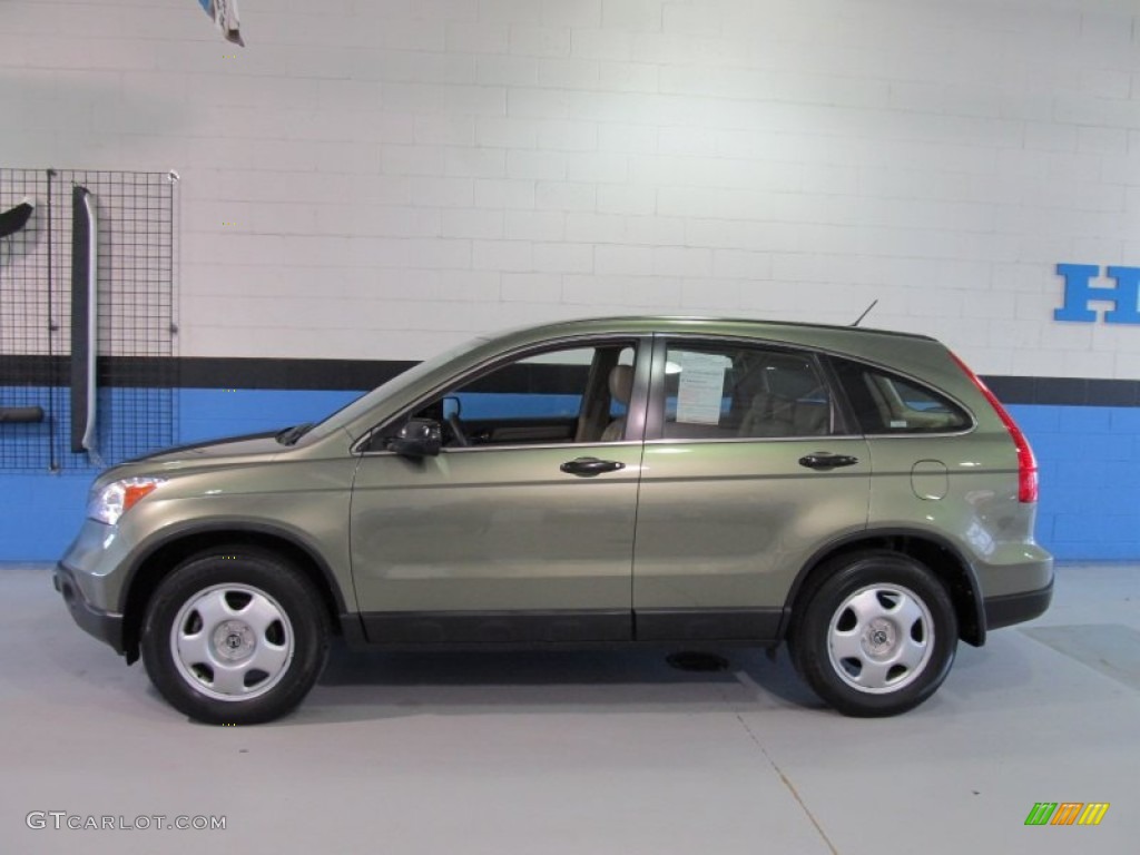 2009 CR-V LX 4WD - Green Tea Metallic / Ivory photo #2
