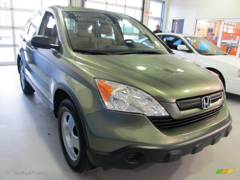 2009 CR-V LX 4WD - Green Tea Metallic / Ivory photo #4