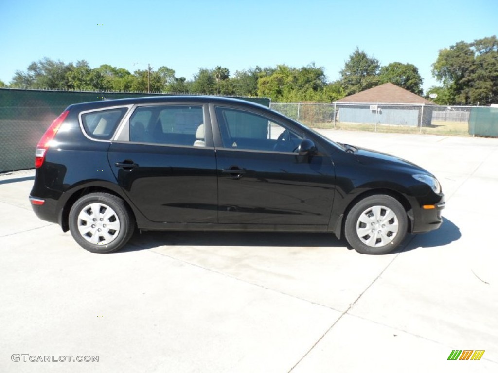 2012 Elantra GLS Touring - Black Noir Pearl / Beige photo #2