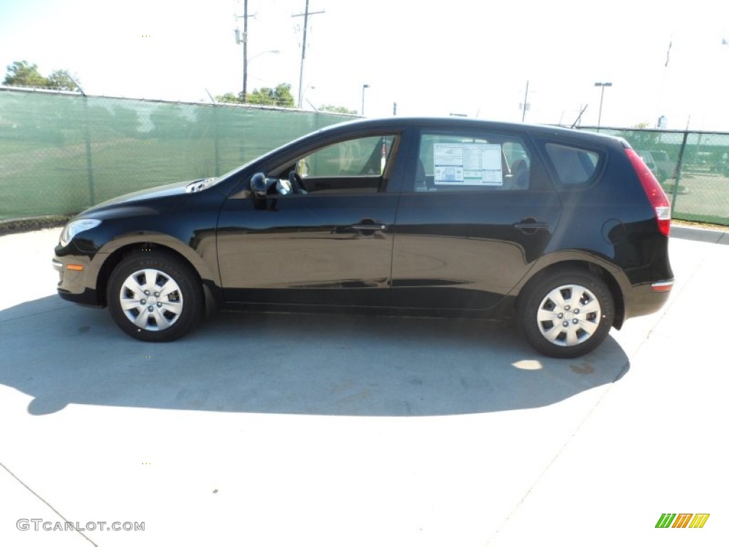 2012 Elantra GLS Touring - Black Noir Pearl / Beige photo #6