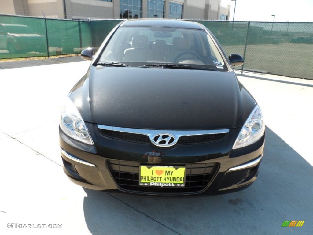 2012 Elantra GLS Touring - Black Noir Pearl / Beige photo #8