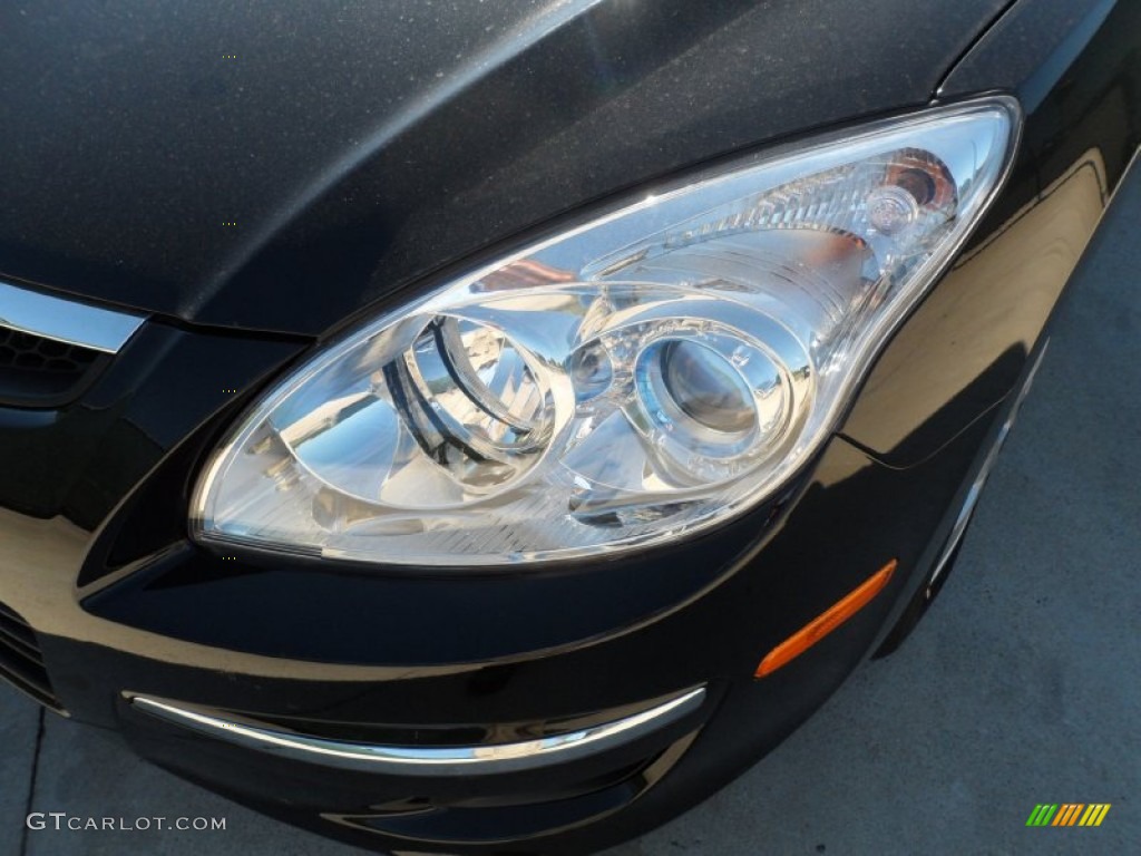 2012 Elantra GLS Touring - Black Noir Pearl / Beige photo #9
