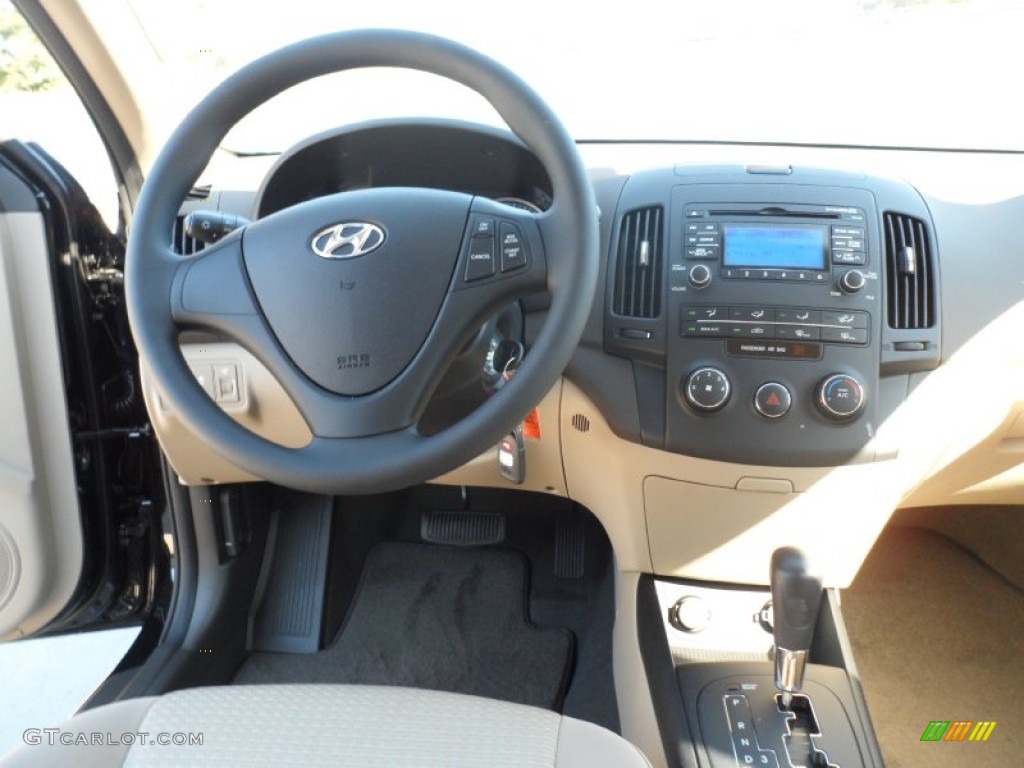 2012 Elantra GLS Touring - Black Noir Pearl / Beige photo #25