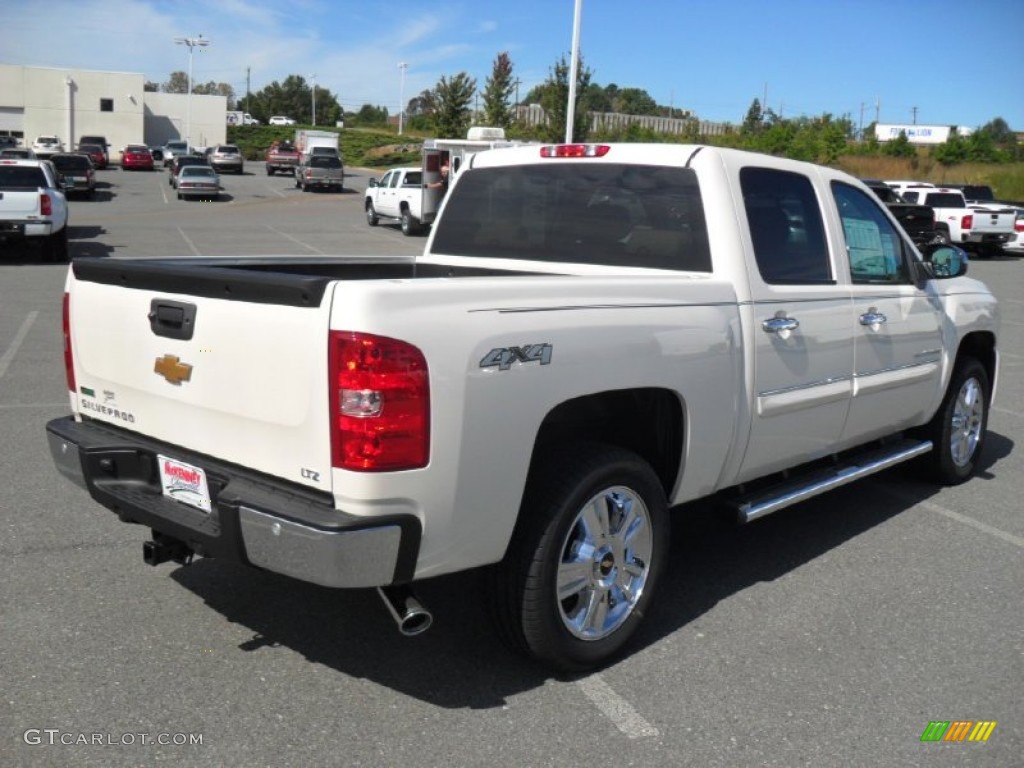 2012 Silverado 1500 LTZ Crew Cab 4x4 - White Diamond Tricoat / Light Cashmere/Dark Cashmere photo #4