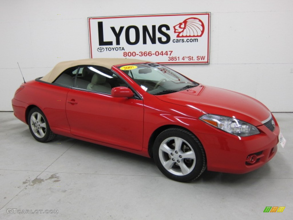 2007 Solara SLE V6 Convertible - Absolutely Red / Ivory photo #17