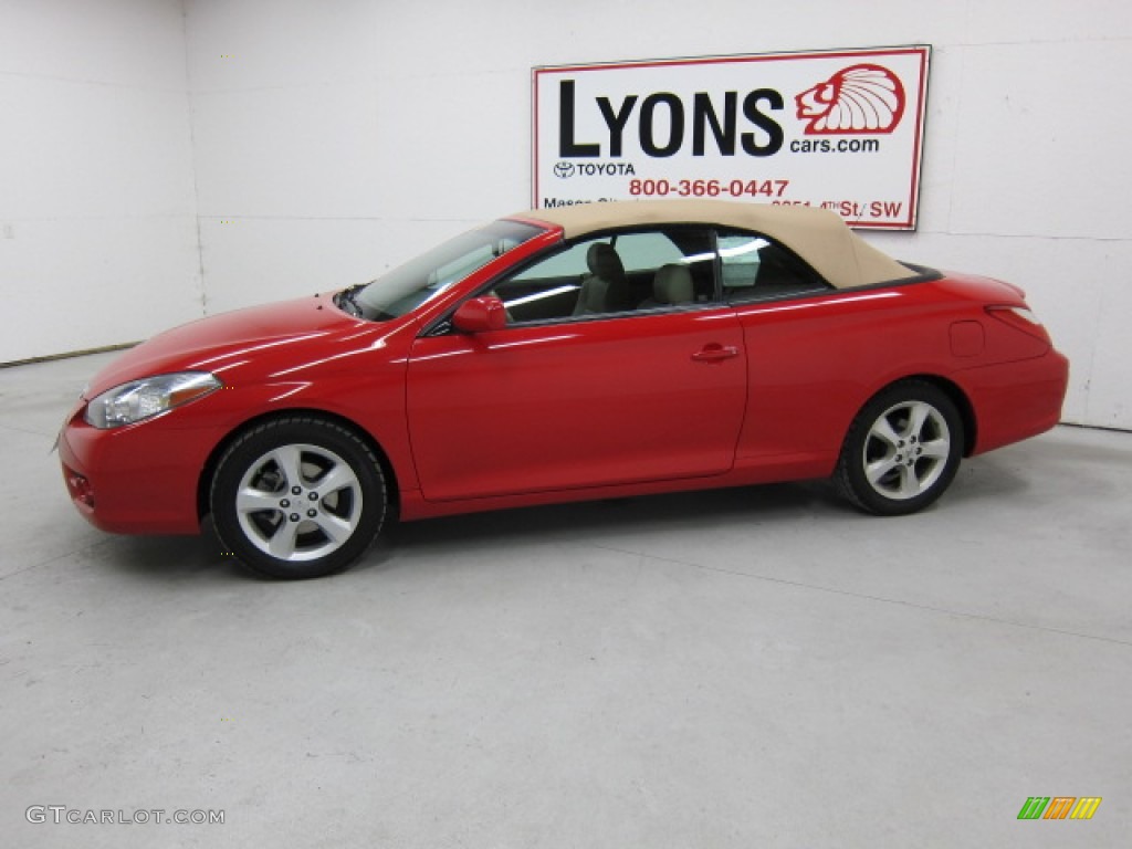 2007 Solara SLE V6 Convertible - Absolutely Red / Ivory photo #22