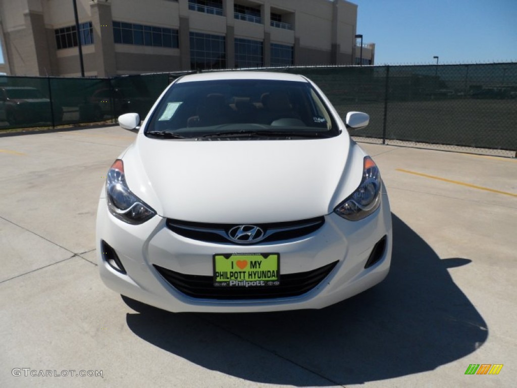 2012 Elantra GLS - Shimmering White / Beige photo #8