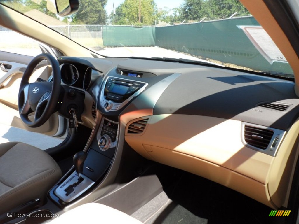 2012 Elantra GLS - Shimmering White / Beige photo #18