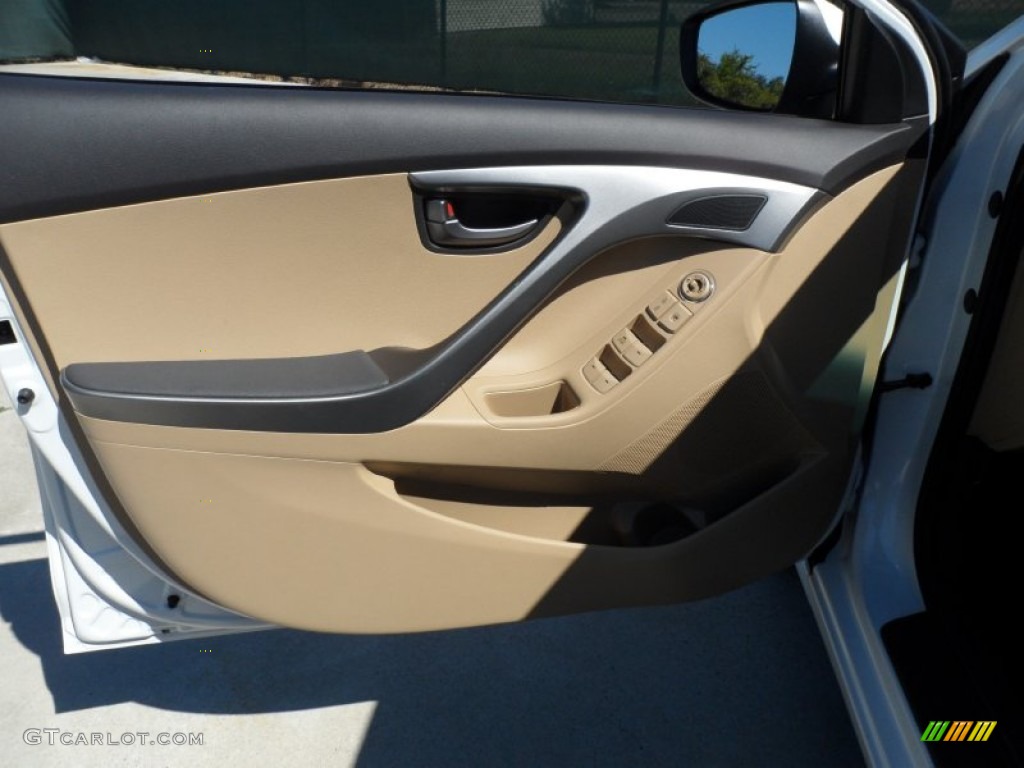 2012 Elantra GLS - Shimmering White / Beige photo #21