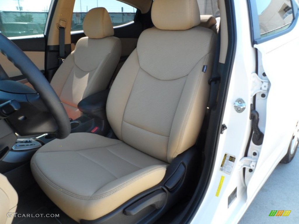 2012 Elantra GLS - Shimmering White / Beige photo #23