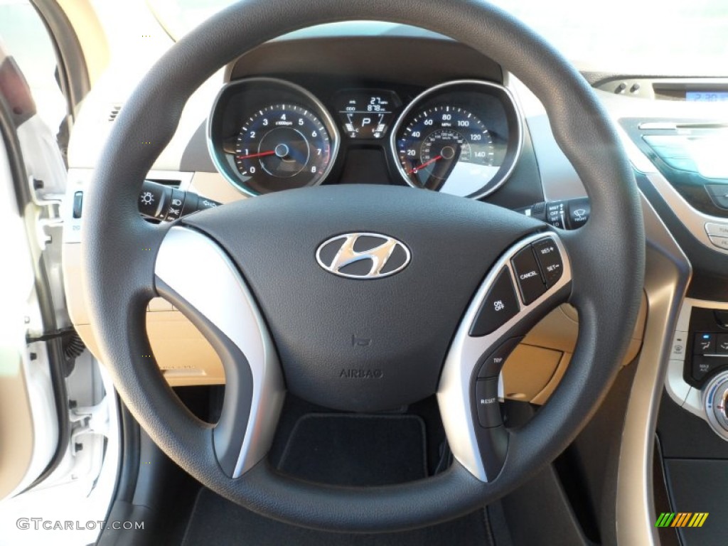 2012 Elantra GLS - Shimmering White / Beige photo #30