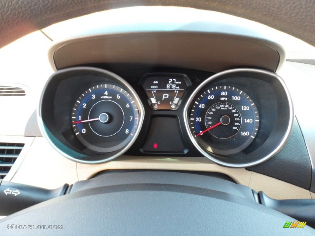 2012 Elantra GLS - Shimmering White / Beige photo #31