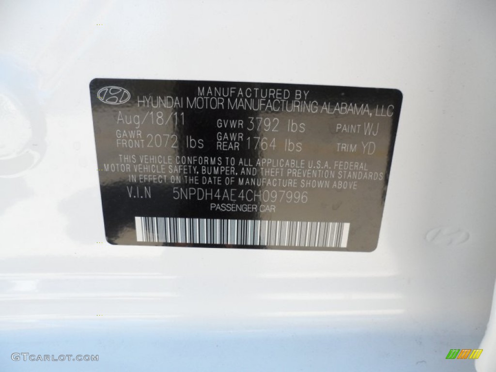 2012 Elantra GLS - Shimmering White / Beige photo #33