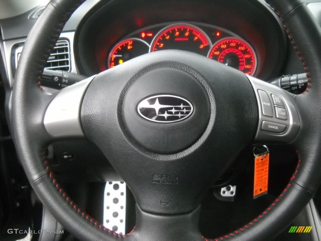 2010 Subaru Impreza WRX Wagon Carbon Black Steering Wheel Photo #54844069