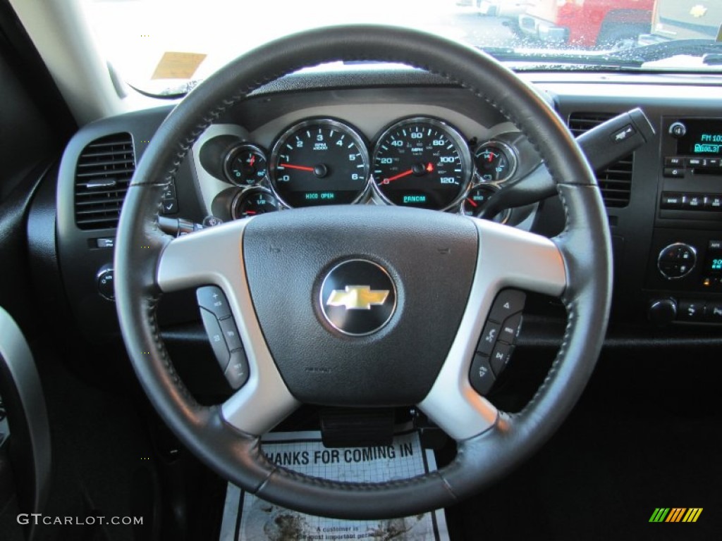 2011 Chevrolet Silverado 1500 LT Crew Cab 4x4 Ebony Steering Wheel Photo #54847345