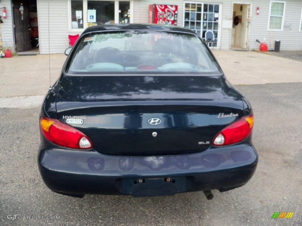2000 Elantra GLS Sedan - Ebony Black / Gray photo #4