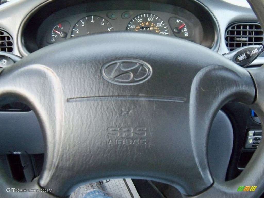 2000 Elantra GLS Sedan - Ebony Black / Gray photo #15